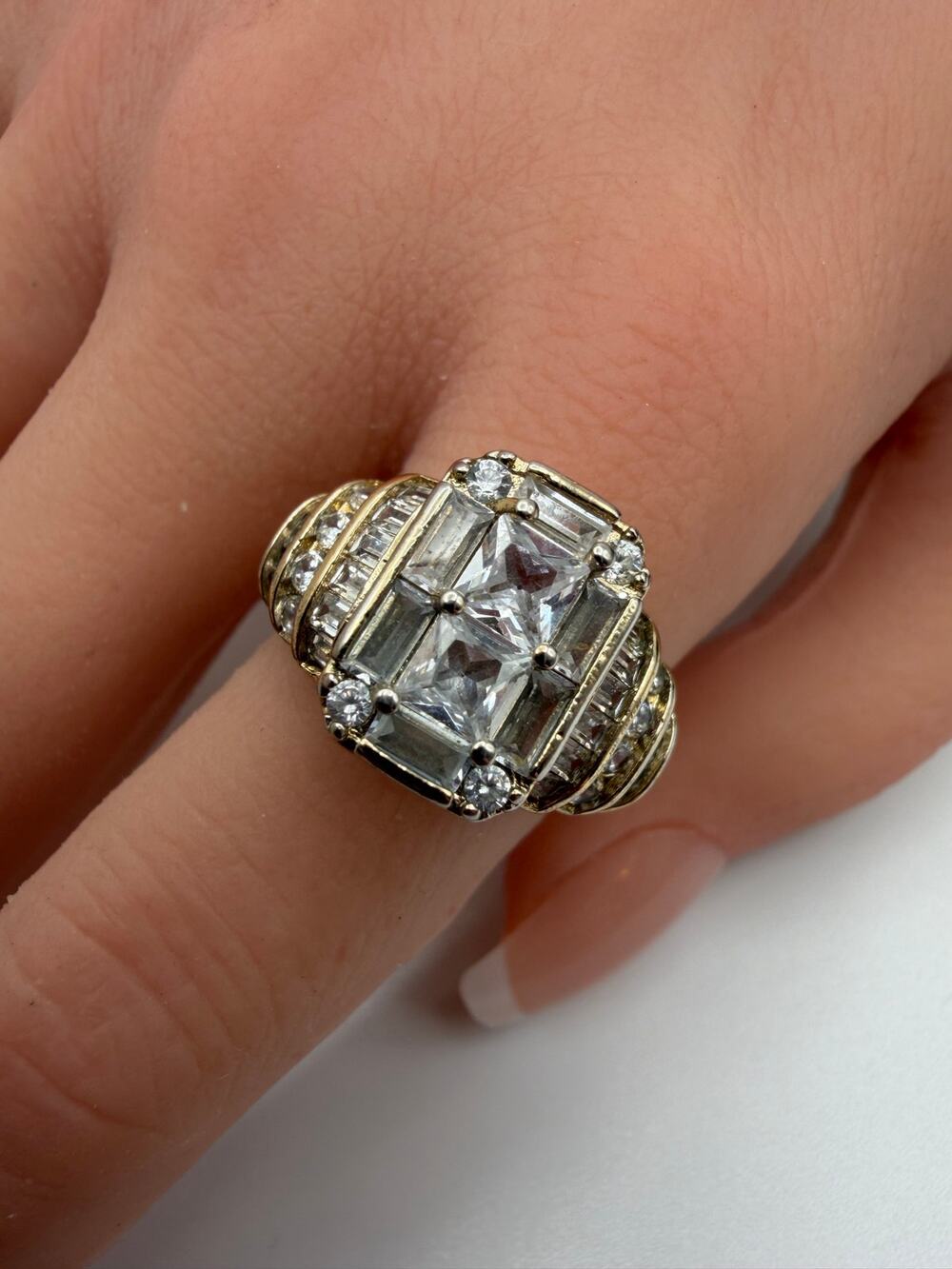 MATHILDE GEMSTONE STATEMENT RING sterling silver 14k gold filled
